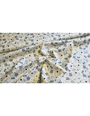 Popeline de coton, impression digitale, fleurs