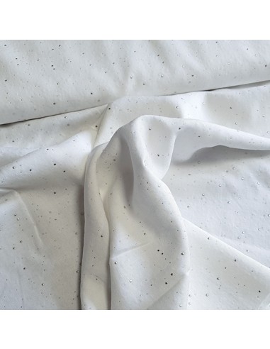 Tissu, Viscose à Pois Dorés, Écru, Laize 140 cm, 100% Viscose