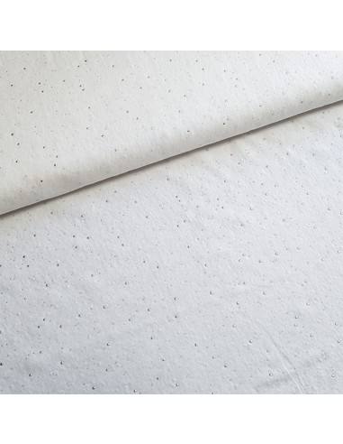 Tissu, Viscose à Pois Dorés, Écru, Laize 140 cm, 100% Viscose