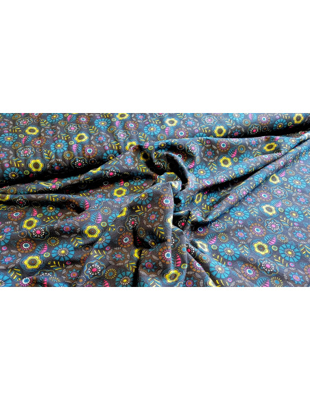 Jersey coton feuilles et cercles