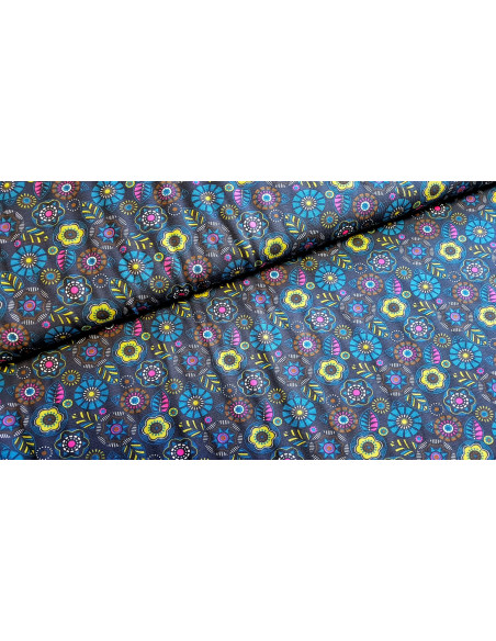 Jersey coton feuilles et cercles