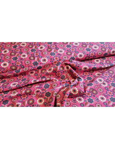 Jersey coton feuilles et cercles