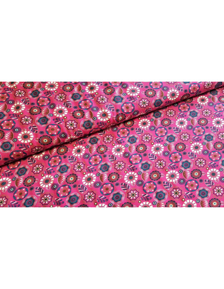 Jersey coton feuilles et cercles