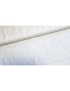 Satin coton brodé arcs en ciel