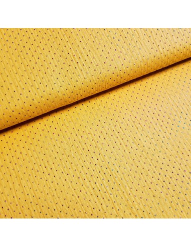 Tissu, Double Gaze Pois Multicolores, Jaune Moutarde, Laize 140 cm, 100% Coton