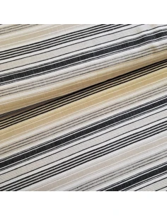 Tissu, Jacquard Rayé, Multicolore, Laize 150 cm, Mélange Coton Viscose Lin