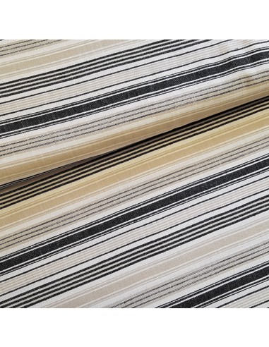 Tissu, Jacquard Rayé, Multicolore, Laize 150 cm, Mélange Coton Viscose Lin