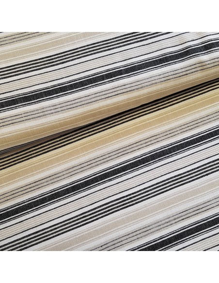 Tissu, Jacquard Rayé, Multicolore, Laize 150 cm, Mélange Coton Viscose Lin