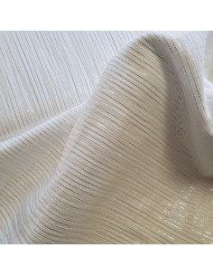 Tissu, Double Gaze Rayures Lurex, Écru, Laize 140 cm, 100% Coton 2