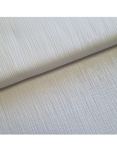 Tissu, Double Gaze Rayures Lurex, Écru, Laize 140 cm, 100% Coton