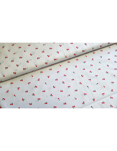 Popeline de coton, cerises