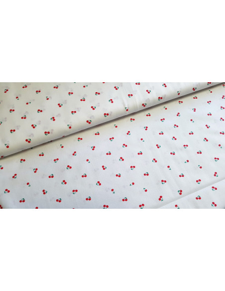 Popeline de coton, cerises