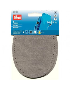 Renforts imitation daim, thermocollant, 10 x 14cm, gris clair