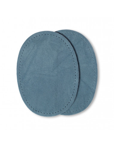 Renforts imitation daim, thermocollant, 10 x 14cm, bleu moyen