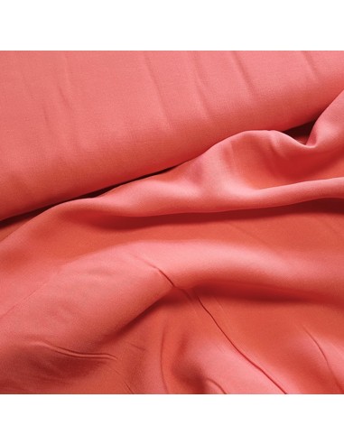 Tissu, Viscose Unie, Corail, Laize 145 cm, 100% Viscose 120g/m²