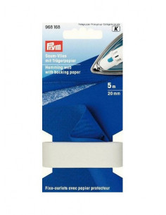 Fixe-ourlets avec papier protecteur à repasser, 20mm, blanc