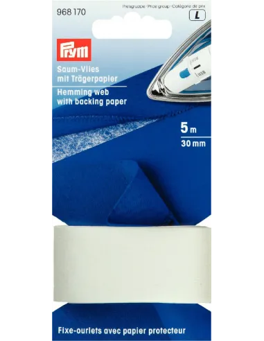 Fixe-ourlets thermocollant Prym 30 mm blanc | Zephyr Tissus