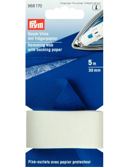 Fixe-ourlets thermocollant Prym 30 mm blanc | Zephyr Tissus