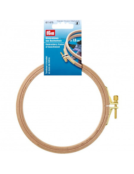 Tambour à broder en bois de hêtre avec vis, 8mmx13cm