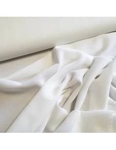 Tissu, Crêpe Mousseline Uni, Écru, Laize 147 cm, 100% Polyester Léger 2