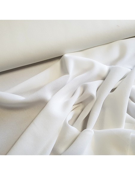 Tissu, Crêpe Mousseline Uni, Écru, Laize 147 cm, 100% Polyester Léger