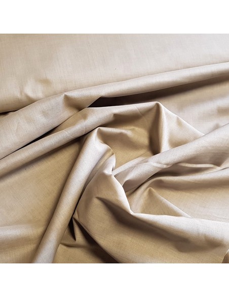 Tissu, Voile de Coton Uni, Taupe, Laize 140 cm, 100% Coton 98g/m²