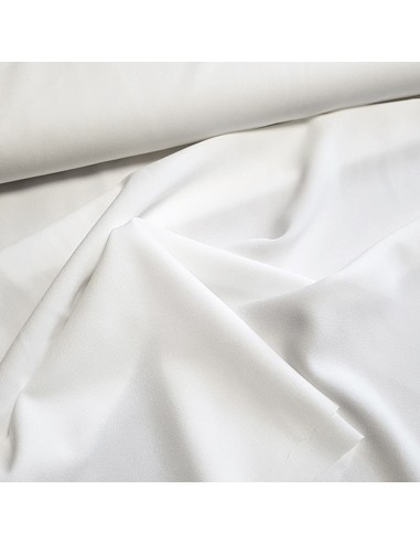Tissu, Crêpe Léger Uni, Blanc Pur, Laize 147 cm, 100% Polyester