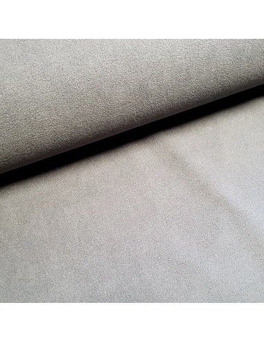Tissu, Softshell Uni, Gris, Laize 144 cm, Déperlant Molletonné Oeko-Tex