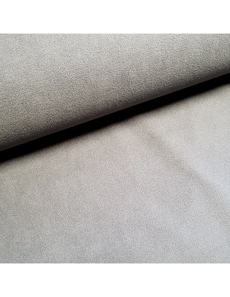 Tissu, Softshell Uni, Gris, Laize 144 cm, Déperlant Molletonné Oeko-Tex