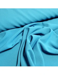 Tissu, Crêpe Léger Uni, Bleu Canard, Laize 147 cm, 100% Polyester 169g/m² 2