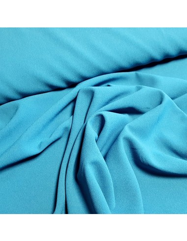 Tissu, Crêpe Léger Uni, Bleu Canard, Laize 147 cm, 100% Polyester 169g/m²