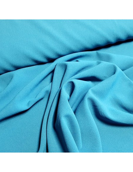 Tissu, Crêpe Léger Uni, Bleu Canard, Laize 147 cm, 100% Polyester 169g/m²
