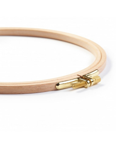 Tambour à broder en bois de hêtre avec vis, 8mmx19cm