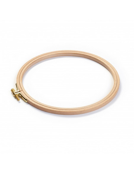 Tambour à broder en bois de hêtre avec vis, 8mmx22cm