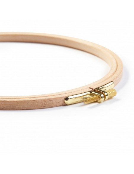 Tambour à broder en bois de hêtre avec vis, 8mmx22cm