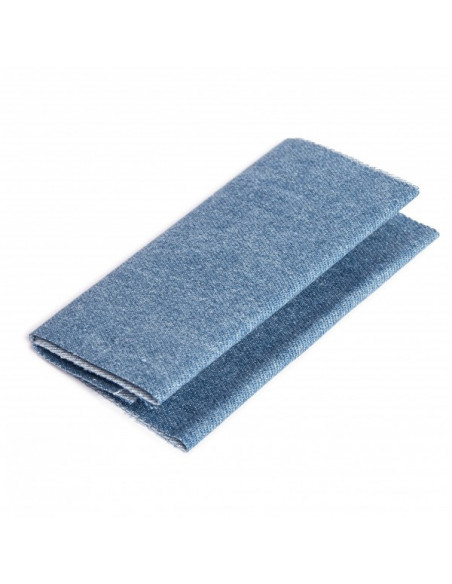 Pièce thermocollante, jean, 12 x 45cm, bleu moyen