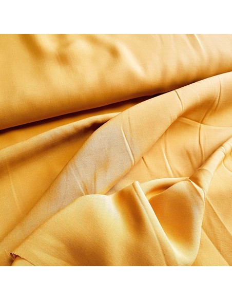 Tissu, Viscose Unie, Jaune Moutarde, Laize 145 cm, 100% Viscose 120g/m²