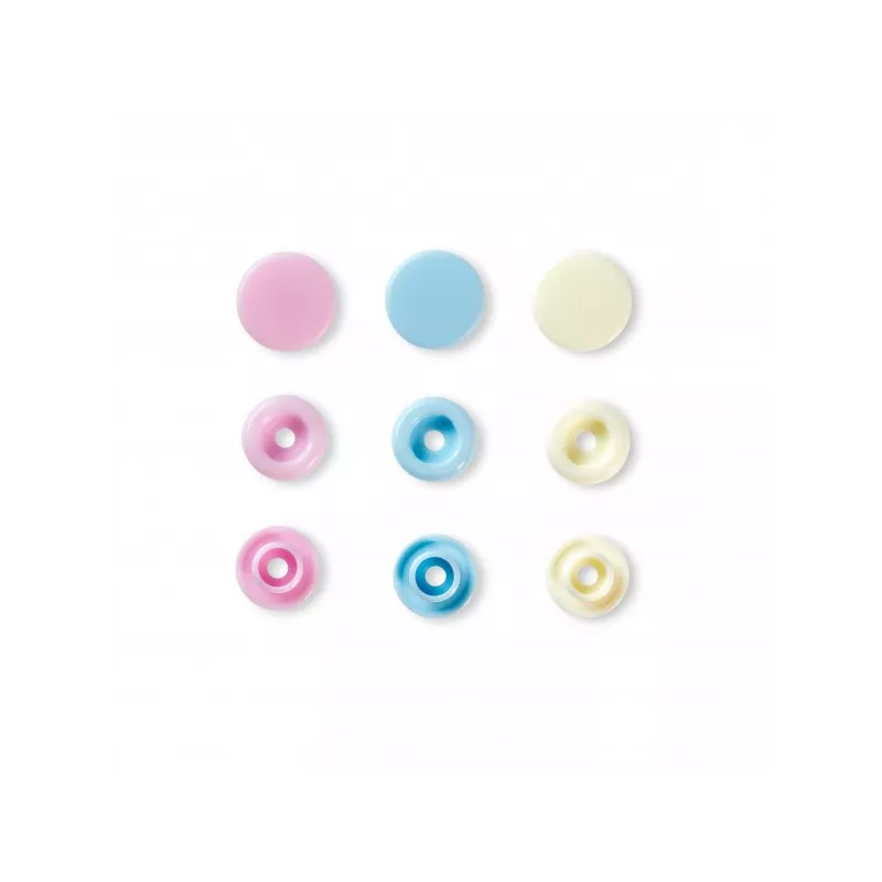 Bouton pression Color Snaps, Prym Love, 12,4mm, rose/bleu clair/perle