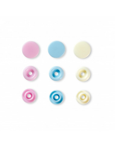 Bouton pression Color Snaps, Prym Love, 12,4mm, rose/bleu clair/perle