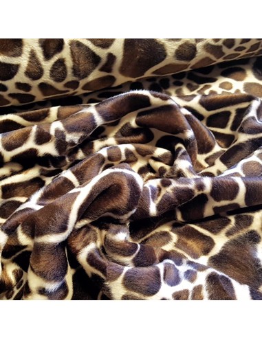 Tissu, Imitation Peau de Girafe, Tons Naturels, Laize 150 cm, 100% Polyester 360g/ml