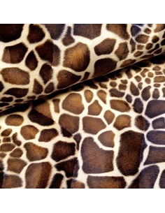 Tissu, Imitation Peau de Girafe, Tons Naturels, Laize 150 cm, 100% Polyester 360g/ml