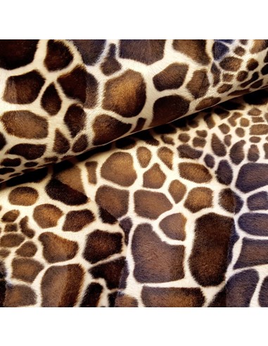 Tissu, Imitation Peau de Girafe, Tons Naturels, Laize 150 cm, 100% Polyester 360g/ml