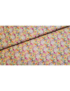 Popeline de coton, impression digitale, fleurs roses 2