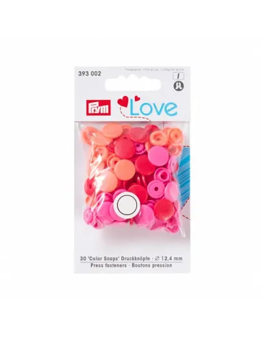 Bouton pression Color Snaps, Prym Love, 12,4mm, rouge/rose/orange