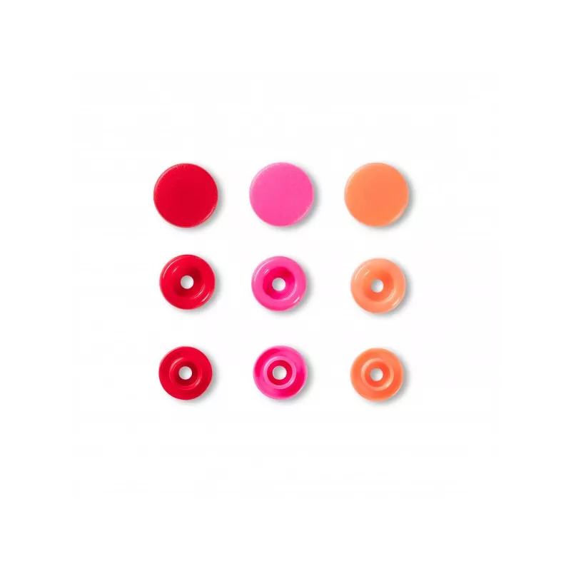 Bouton pression Color Snaps, Prym Love, 12,4mm, rouge/rose/orange