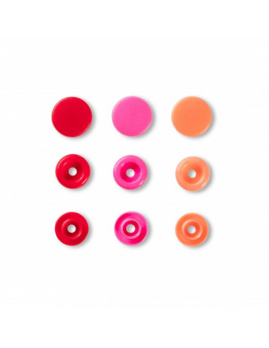 Bouton pression Color Snaps, Prym Love, 12,4mm, rouge/rose/orange