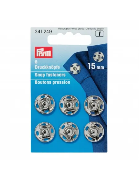 Bouton pression Prym argent 15 mm laiton | Zephyr Tissus