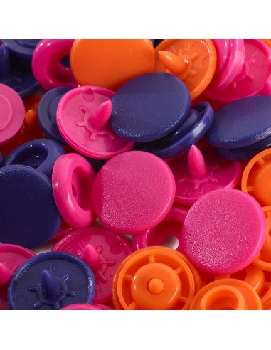 Bouton pression Color Snaps, Prym Love, 12,4mm, orange/rose vif/violet