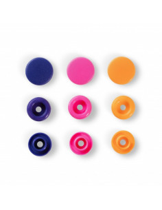 Bouton pression Color Snaps, Prym Love, 12,4mm, orange/rose vif/violet 2