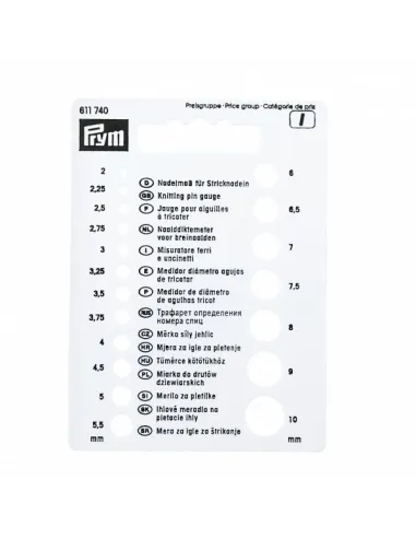 Jauge pour aiguilles à tricoter Prym | Zephyr Tissus